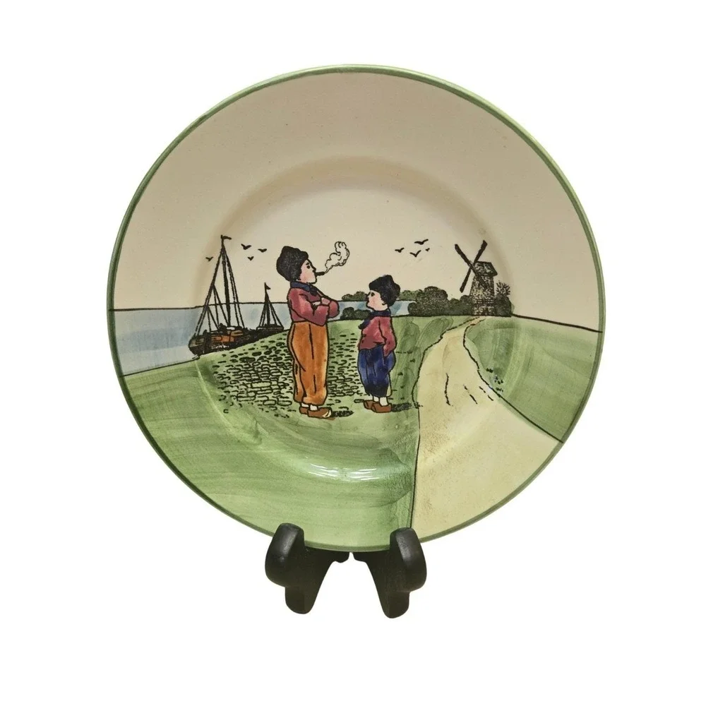 Set‎ Of 3 Vintage GS Zell Germany Hand Painted Dutch Figures, Children, Windmill